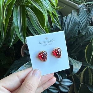 Kate Spade Gold and Red tutti frutti Strawberry Earrings